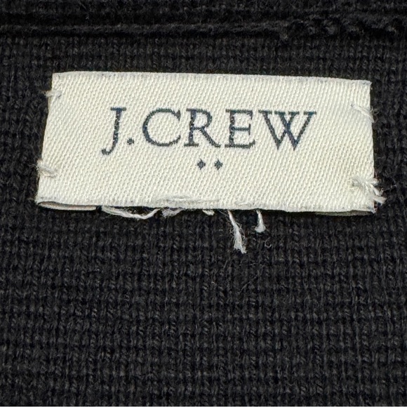 J.Crew XL Black Knit Cotton Blazer Jacket 2 Button Pockets - Picture 4 of 6